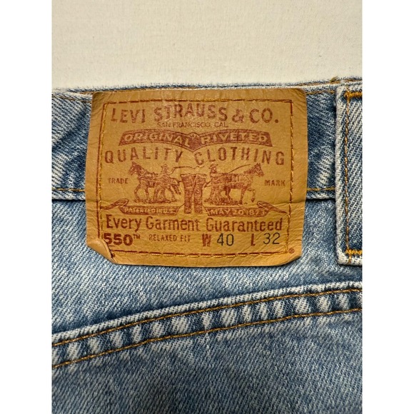 Levis 550 Jeans Mens 40x32 Blue Relaxed Fit Vintage Made In USA Denim 90s Y2K - Picture 3 of 7